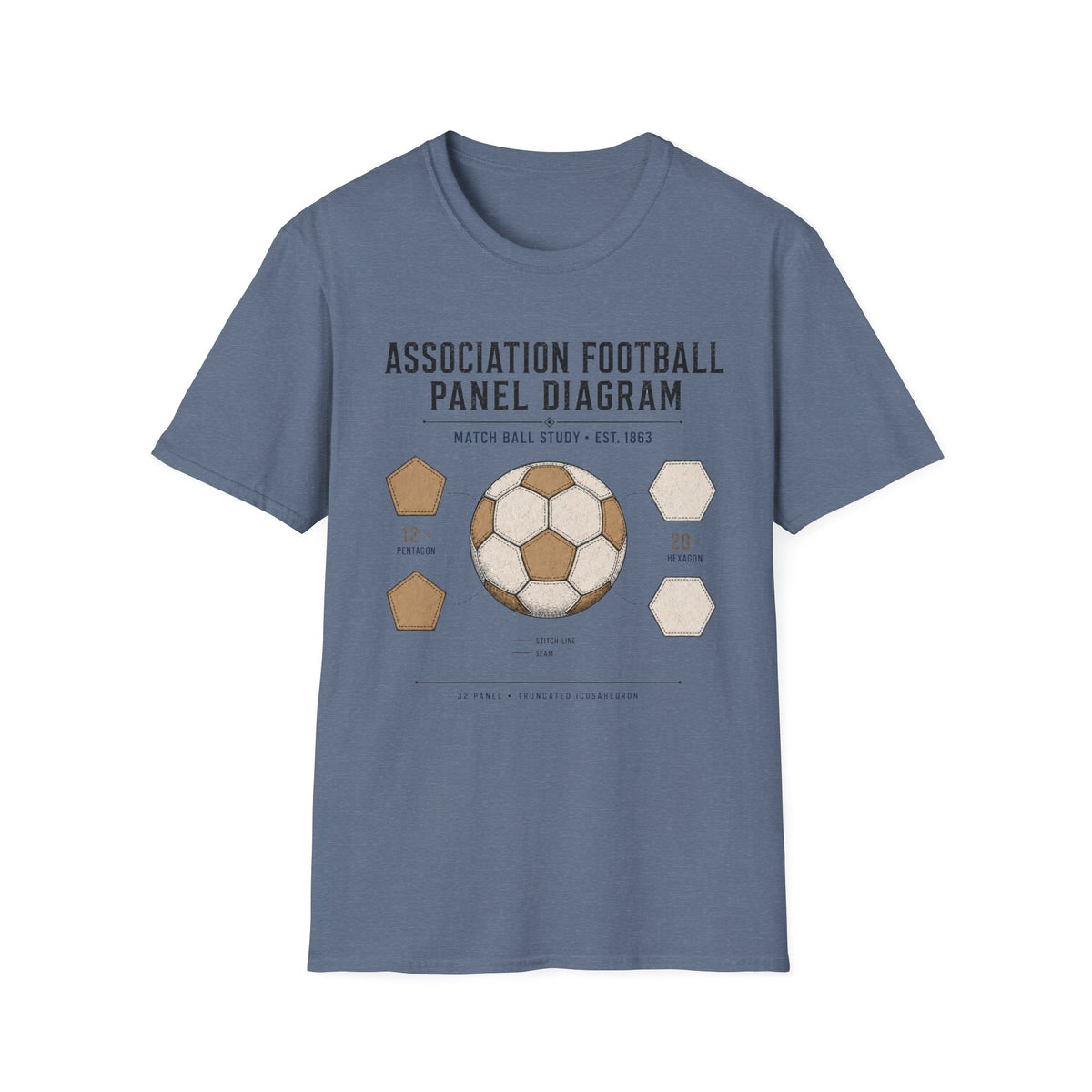 Association Football Panel Diagram T-Shirt