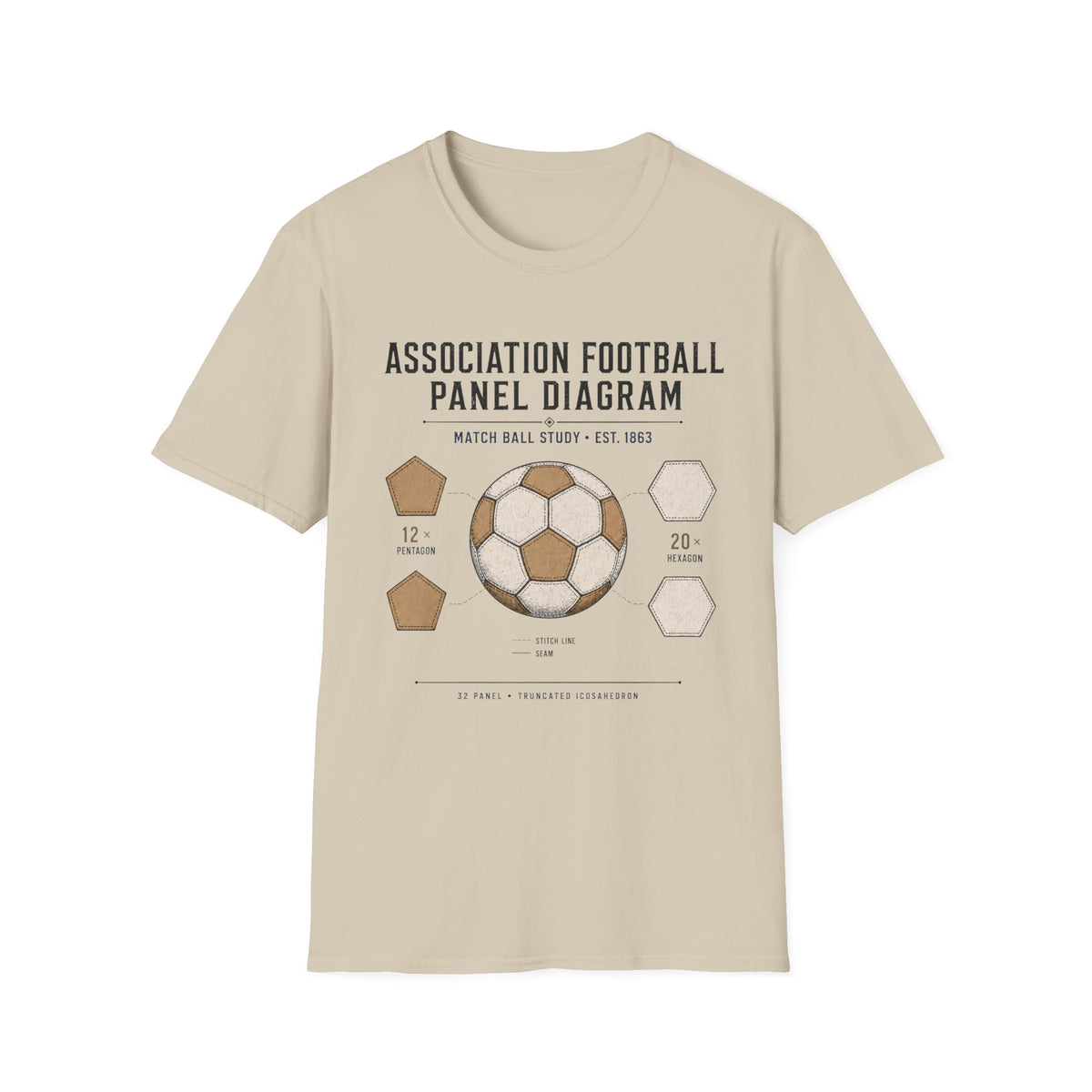 Association Football Panel Diagram T-Shirt