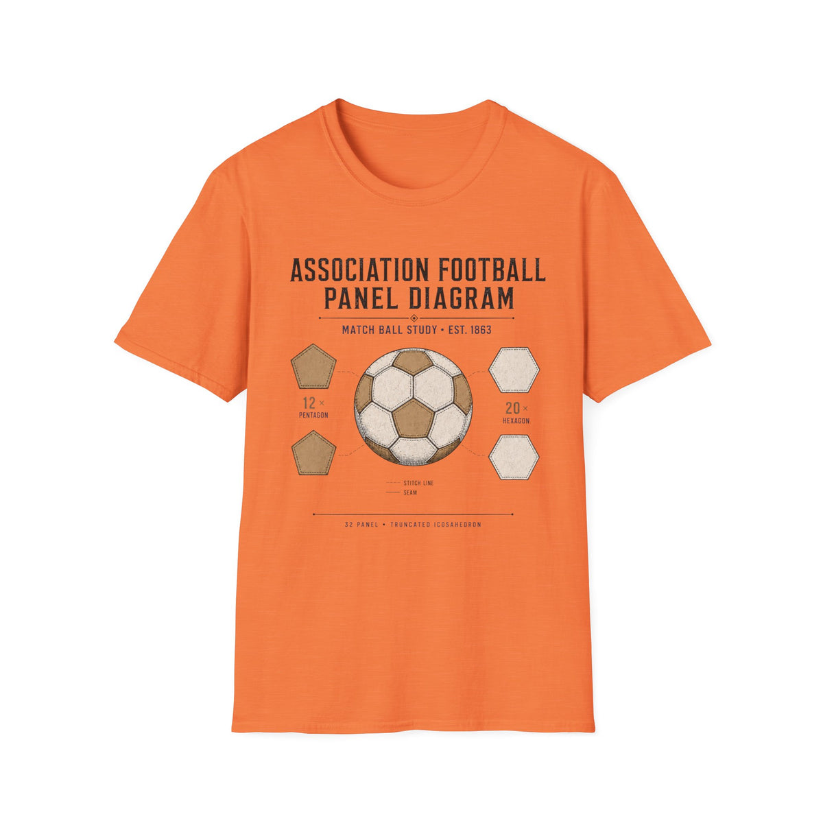 Association Football Panel Diagram T-Shirt
