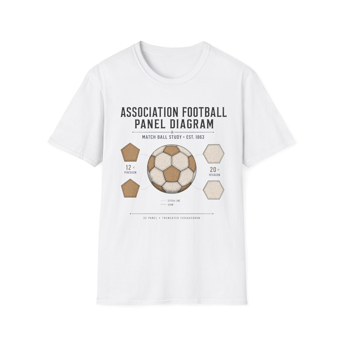 Association Football Panel Diagram T-Shirt