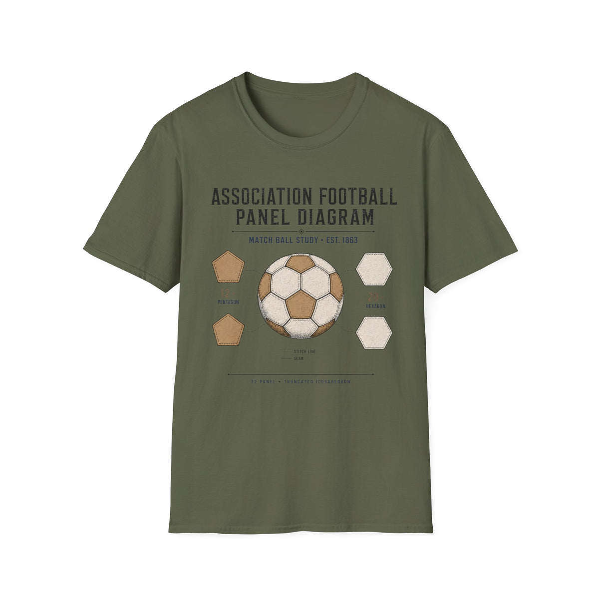 Association Football Panel Diagram T-Shirt